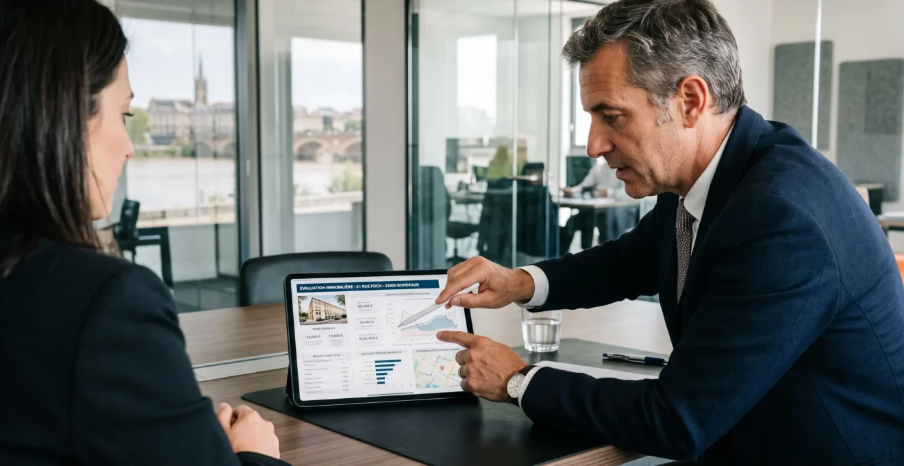 Présentation d'un rapport d'évaluation immobilière final à un client.